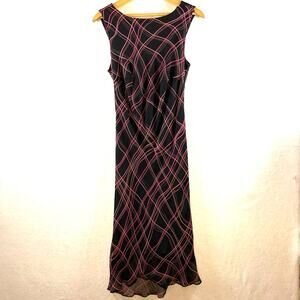 VTG 90s Robbie Bee Y2K Silk Chiffon Maxi Dress S/M Fairy Grunge Indie Cowl Back